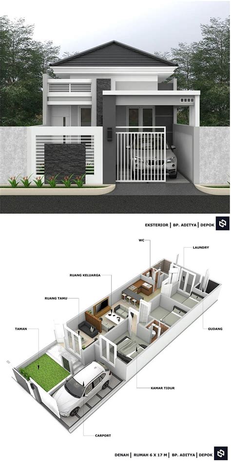 Desain Rumah Minimalis 3 Kamar Memanjang